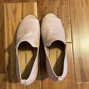 Lucky Brand. Open toe booties